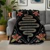 "Bohemian Snake Wall Art: Boho Decor with Flowers"Blanket Flannel Throw Blanket for Sofa, Bed, Travel, Camping, Office, Couch, Chair, And Be