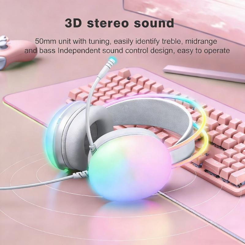 Gaming Headphone Adjustable Headband Headphone Over Ear Adjustable Headband for Travel Office Cellphone PC Accessories