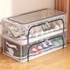 PVC Shoe Box W/ 2 Windows & Mesh. Sturdy Under-Bed Storage for Shoes. Modern & Durable.