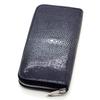 [Revetta] Stingray Leather Long Wallet, Black, Round Zipper, Galuchat Stingray Leather, Men's Genuine Leather [075-1stw-2-1]