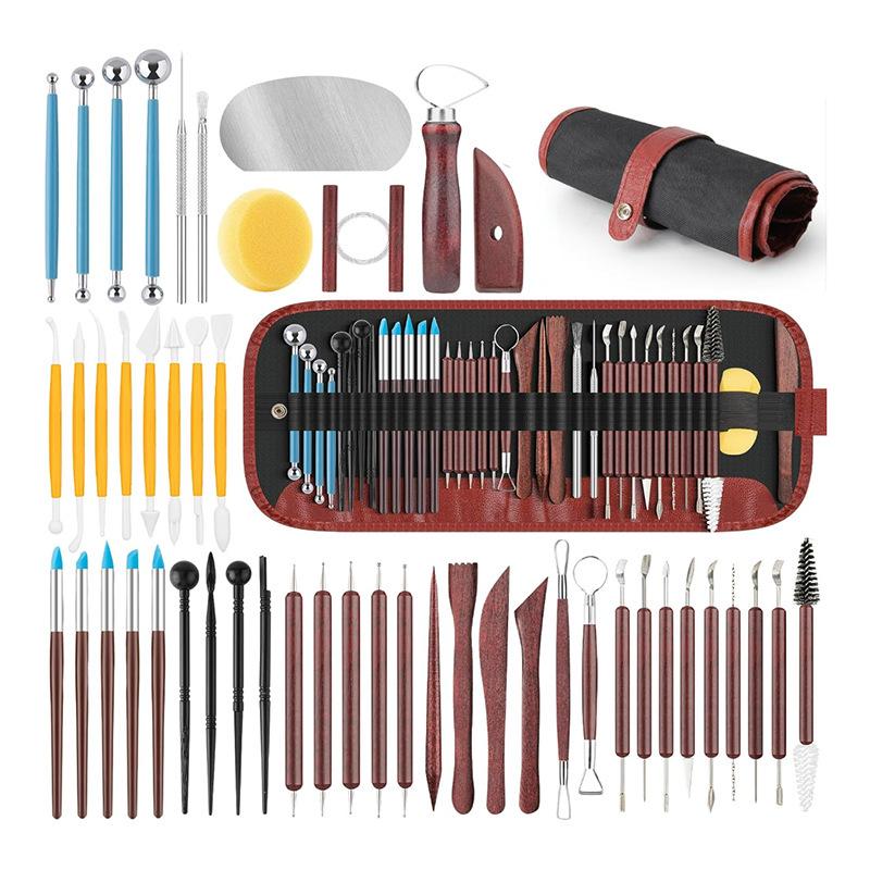 Ensemble d'outils de modelage en argile de poterie en cinq pièces pour sculpture DIY