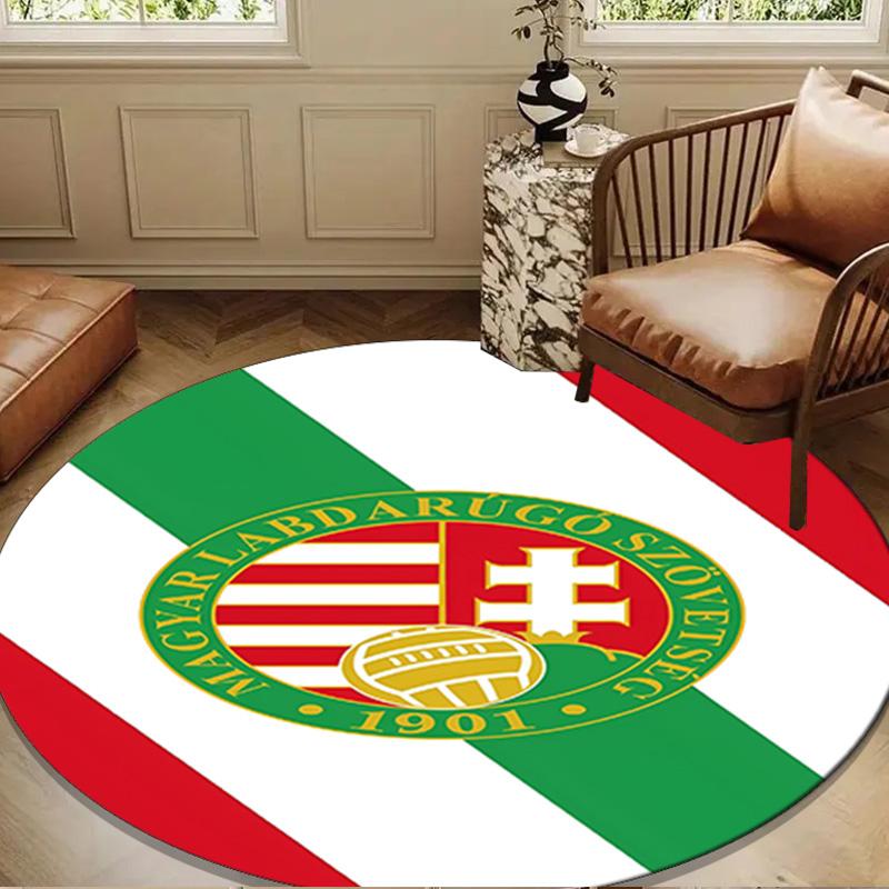 Hungarian Football Emblem Round mat Home Decor, Chair rug For livingroom,Bedroom, doormat home decor Birthday Gift Christmas Gifts
