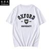 Oxford University British School Uniform Printed Tshirt Summer Unisex Couples Shortsleeved Crew Neck Top Mens Tshirt