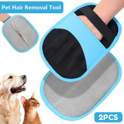 2Pcs Pet Hair Removal Gloves Electrostatic Double Sided Carpet Hair Removal Tool Deshedding Brush Glove Pet Supplies for Dog Cat