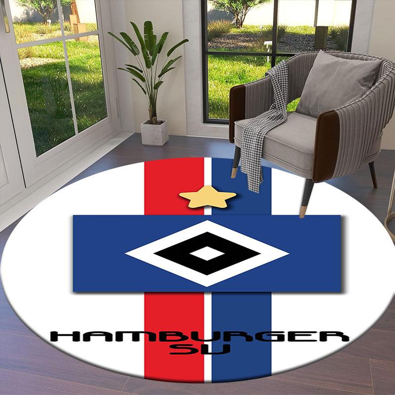 Hamburger Sportverein Round Area Rug,Carpet Rug for Living Room Bedroom Sofa Playroom Decor,Non-slip Floor Mat