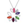 Stunning Multicolor Ladies Fashion Wreath Rhinestone Necklace Love Pendant Jewelry