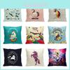 Cute Modern Unicorn Throw Pillow Cover Soft Polyester Cartoon Cushion Case 45x45cm