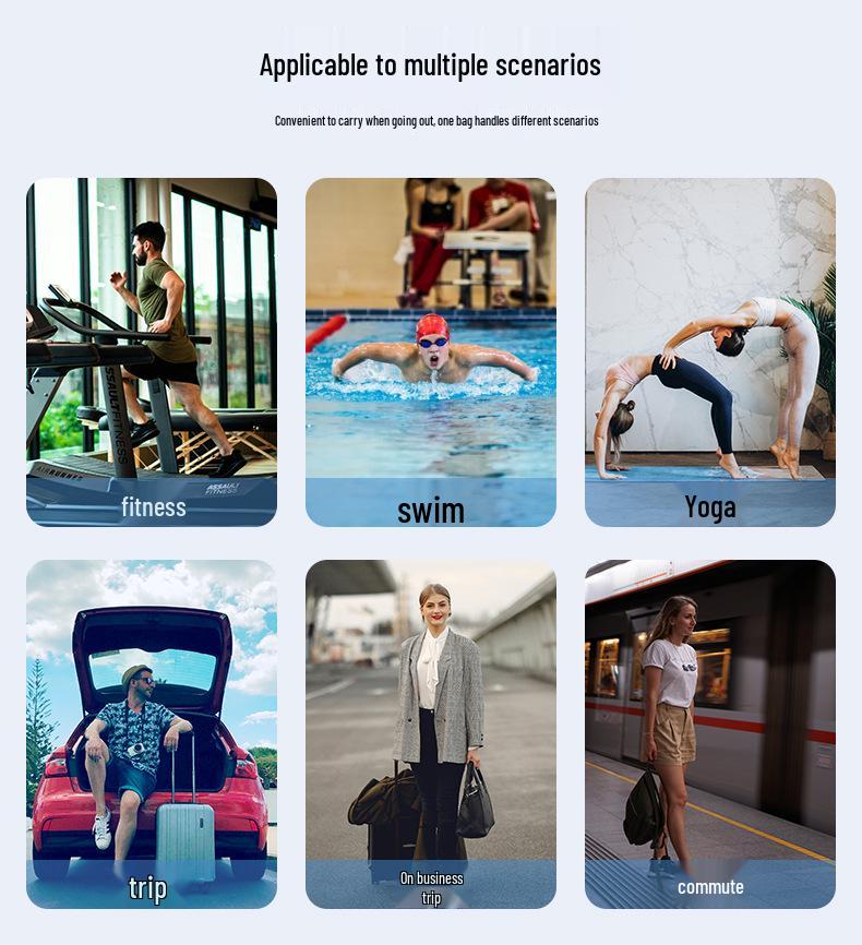 Cross-border Cylinder Bag: Unisex Folding Tote, Travel Sports, Large Capacity, Water-Resistant Fitness Luggage