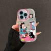 Cartoon Little Girl for Apple 16promax Phone Case for IPhone15plus Mirror Cream 14/13/12