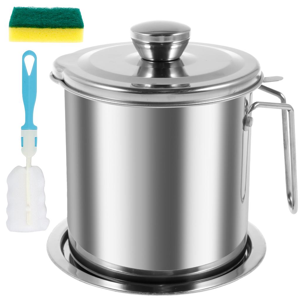 1.5/1.8/2 L Oil Dispenser Large Capacity Oil Filter Pot stainless steel Oils Strainer Pot with Strainer for Kitchen Accessories