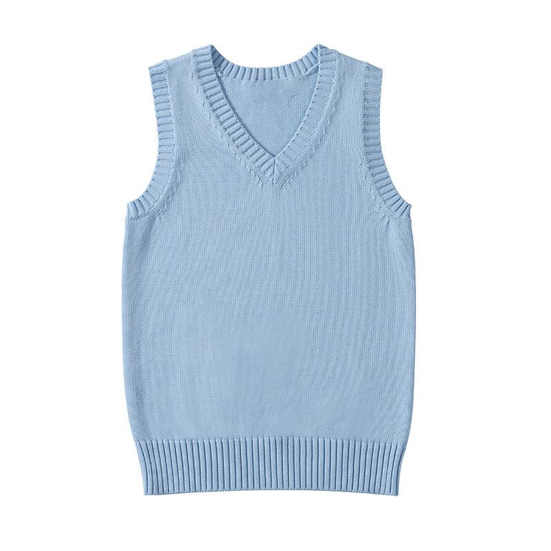 Autumn Winter V-neck Women Pullover Knitted Sweater Vest Solid Color Fashion Loose Casual Sleeveless Simple Office Tops Elegant Women Clothing