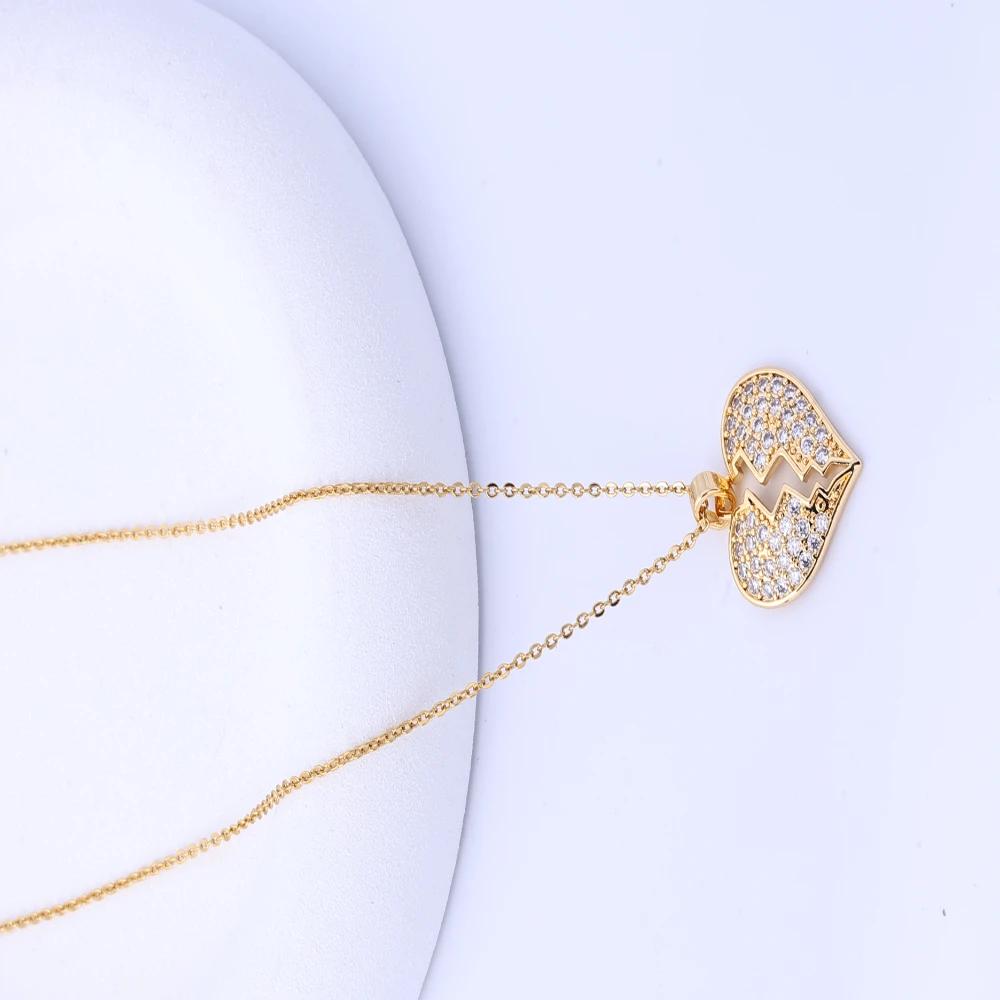 New Niche Design Heart Pendant Fashion Couple Shiny Simple Necklace Commemorative Jewelry Versatile Delicate Jewelry