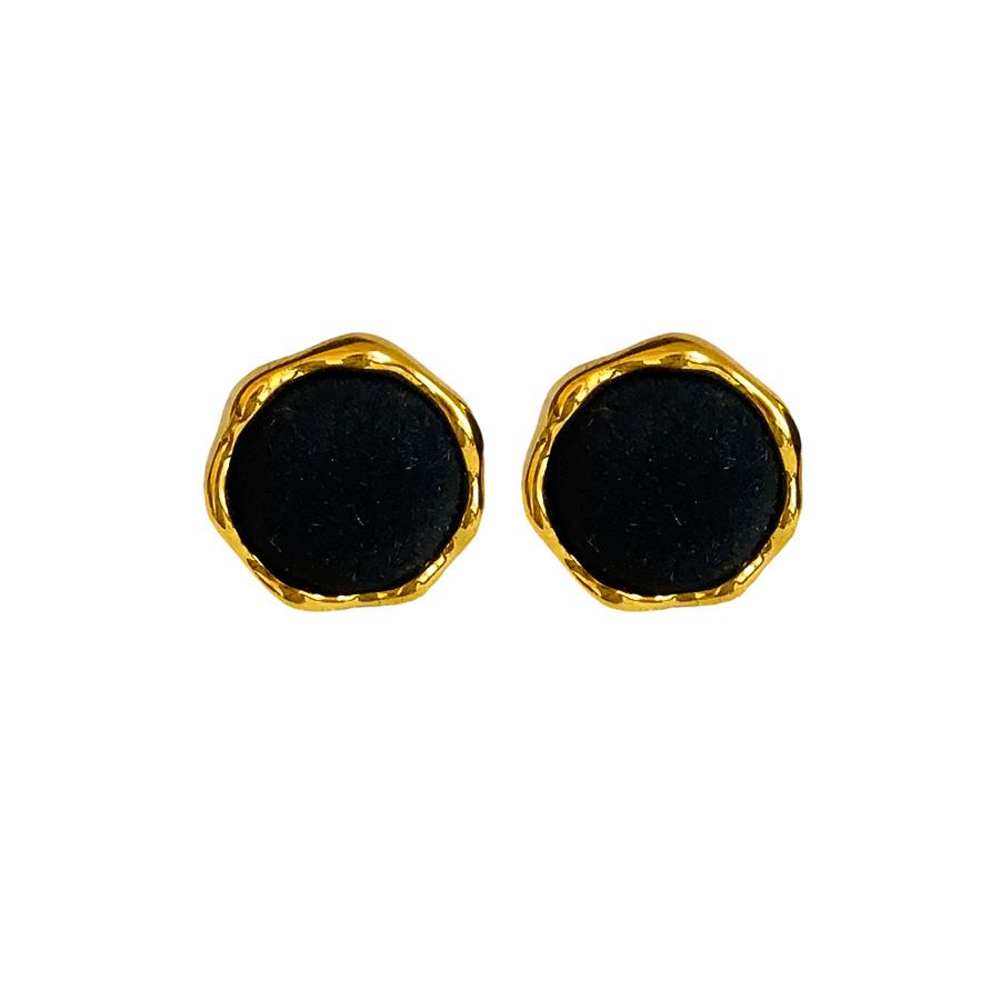 Silver Needle Flocked Round Square Stud Earrings: Elegant and Versatile High-End Jewelry