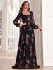 Elegant Long Lace Evening Dress - High-End Party Attire