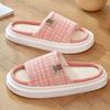 Linen Slippers Women's Summer Cotton and Linen Spring and Autumn Indoor Home Couple Home Non-slip Home Floor Four Seasons Men's Summer Silent