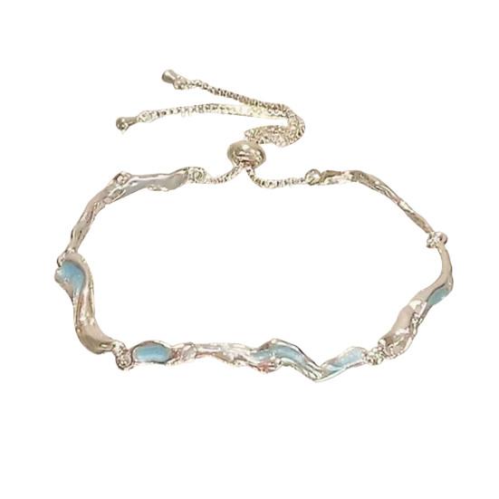 Rosa Zirkon Kirschblüten-Schleifenarmband Elegante Strass-Blumenkette Leichtes Romantisches Design Geschenk für Frauen Zarter Alltags Schmuck