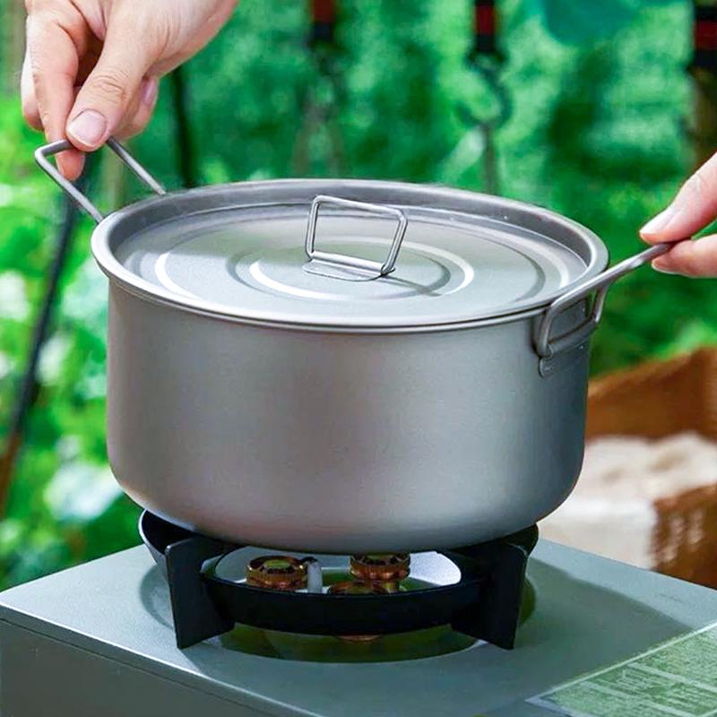 Outdoor Kochtopf Große Kapazität 1,8L Fermenter Titan Topf Hänge Topf mit Deckel Ultraleicht Tragbar Camping Wandern Rucksack