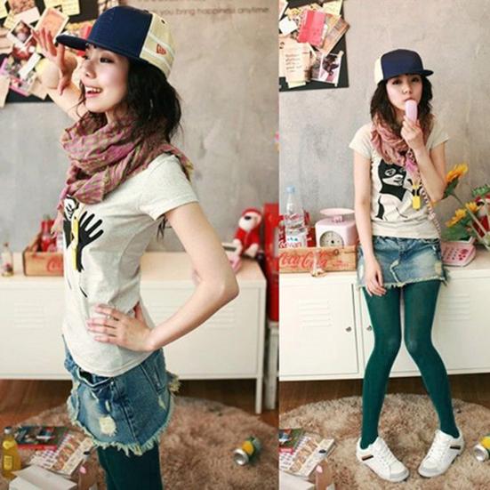 Modische Bonbonfarben, blickdichte Socken mit Fuß, Strumpfhosen, dünne Strumpfhosen für Damen