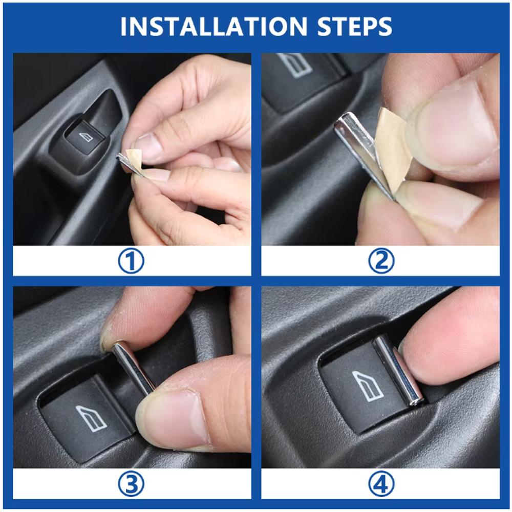 ABS Chrome Window Lifter Button Cover Trim for Ford Focus 2 3 MK2 MK3 2005 - 2018 Panel Sticker Car Accessories