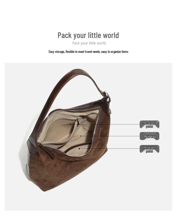 Women's Large Capacity Frosted Retro Shoulder & Crossbody Bucket Bag - Versatile for Autumn/Winter 2024