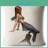 Stylish Anime Cartoon Mermaid Pillow Cover Enhances Any Sofa Or Living Room Setting