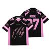Women's V-neck Loose Printed Short-sleeved Baseball Jacket