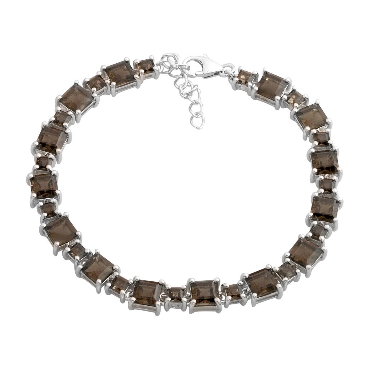 

Silver bracelet with natural rauchtopaz (smoky quartz), product weight 9.81 g (2181644) 17-20cm смокі топазу кольору