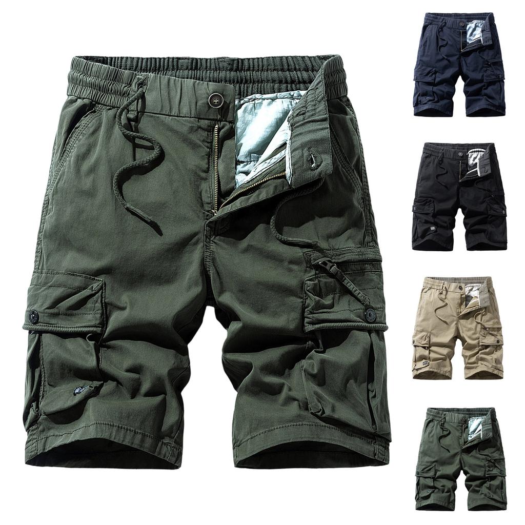 Men's Casual Wear Multiple Pockets Five-pocket Pants Mid- Pants