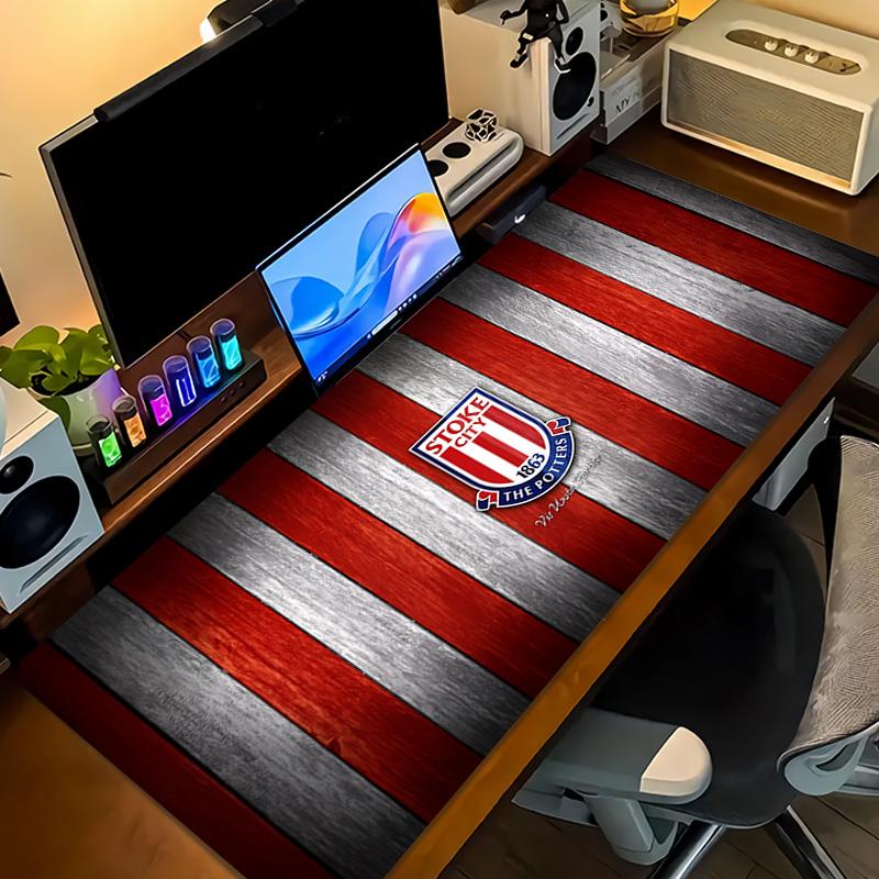 Stoke City FC Print Cushion Non-slip Laptop Tablet Big Mousepad XXL Mat Mini PC Playmat With Lock edge