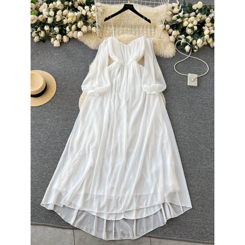 Accessible Luxury French Dress High Waist Slimming Long Tube Top