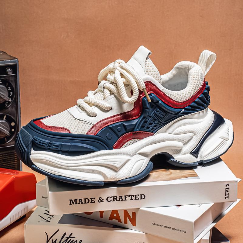 

Мужские повседневные кроссовки на толстой подошве, новый стиль, яркий цвет, модные, легко сочетаемые, уличный стиль 39