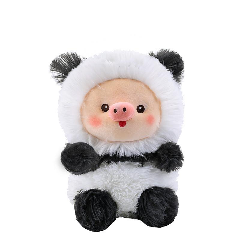 Pig Turned Panda Plush Toy With Short Plush Filling For Kids Sleep Pillow And Home Decor