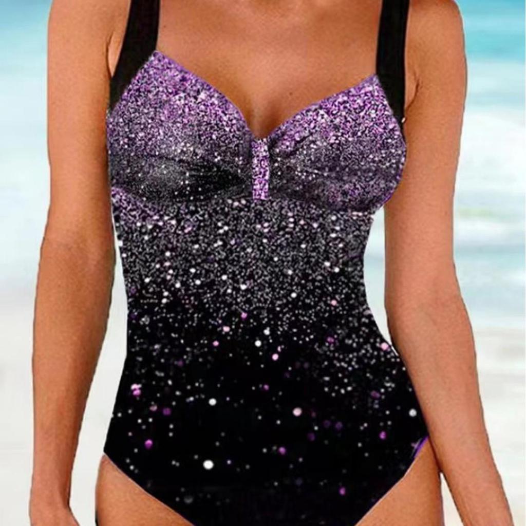 2022 Koreanischer Schwarzer Bedruckter Bikini Damen Hüfthebender Dreieck Badeanzug