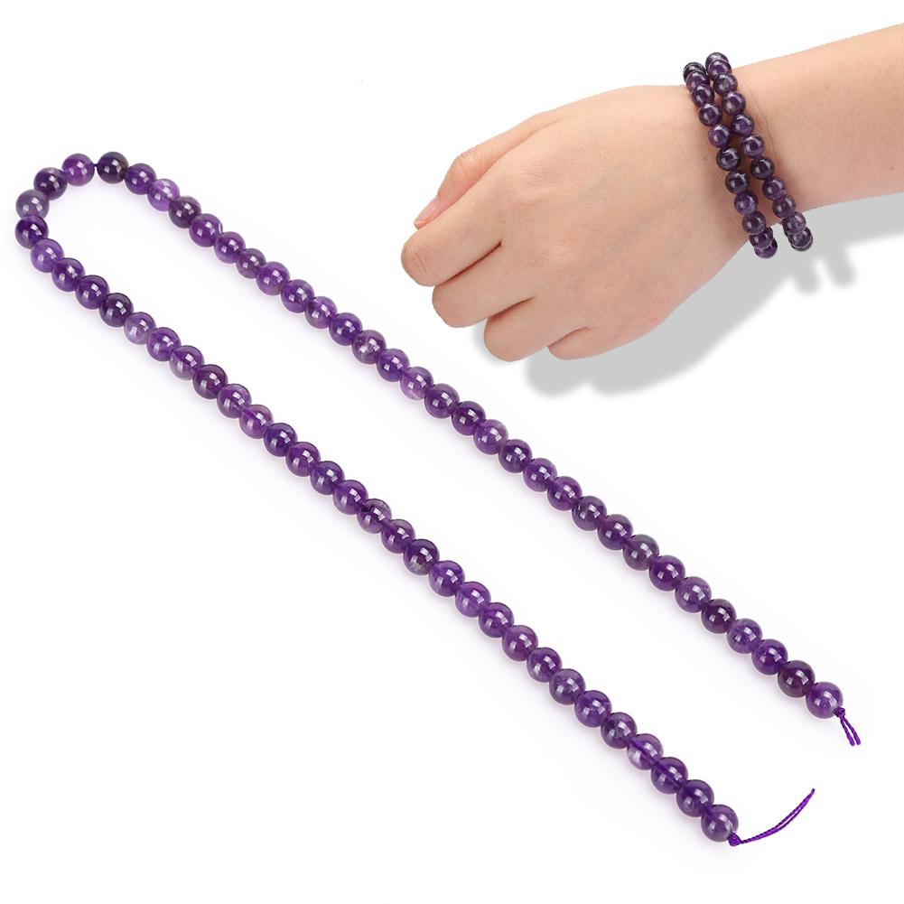 Natural Purple Stone Round Beads DIY Jewelry Bracelet Making Tool Accessory6mm 62pcs Beads