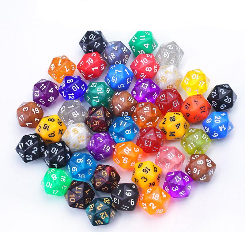 10PCS Acrylic D20 Polyhedral Dice Math Teaching Supplies Learning Resources Toys Party Favors for Kids Boys Girls