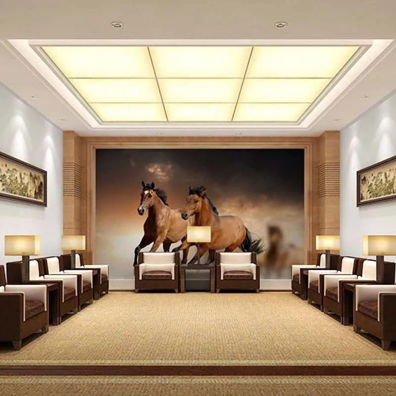 Papier Peint Photo 3d Stéréo Cheval au Galop Murale Salon Hôtel Bureau Décor Classique Intérieur Papier Peint 3d Fresque