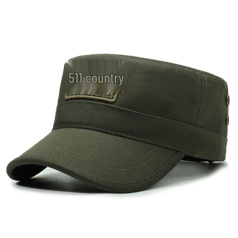 Men's Camouflage Flat-Top Baseball Cap: Embroidered Sun Protection Hat for Outdoor Sports