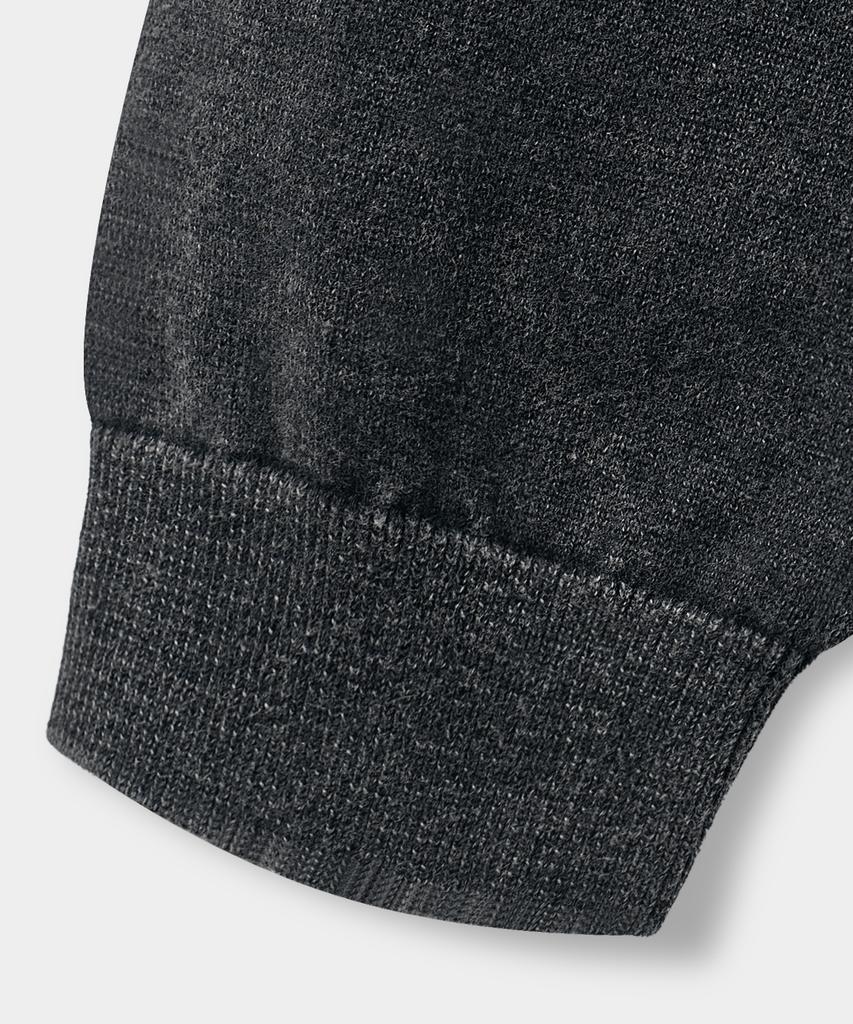 Dimiteulibeullaeg Daily Washable Pigment Henley Neck Round Knit_Charcoal
