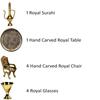 Paartha Saarthi Rajasthani Antique Decorative Handcrafted Vintage Handmade Elegant Designer Brass Dining Table Chair Maharaja Set Showpiece