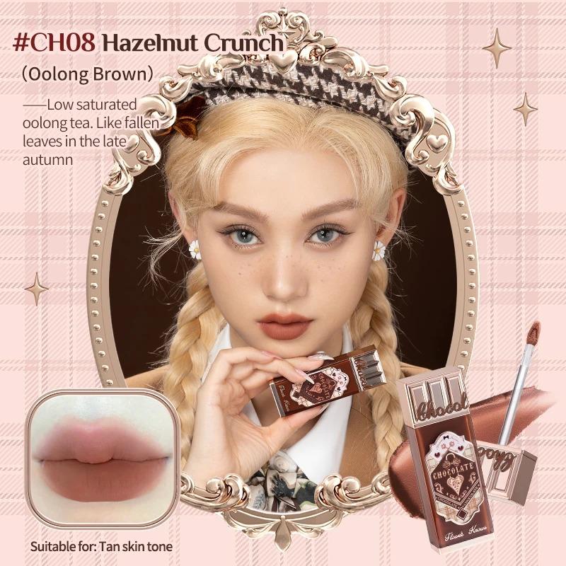 Flower Knows Crème Lèvres Nuage de Chocolat Mat Léger Longue Tenue Rouge à Lèvres Liquide Maquillage Boue à Lèvres 4.5ml Imperméable