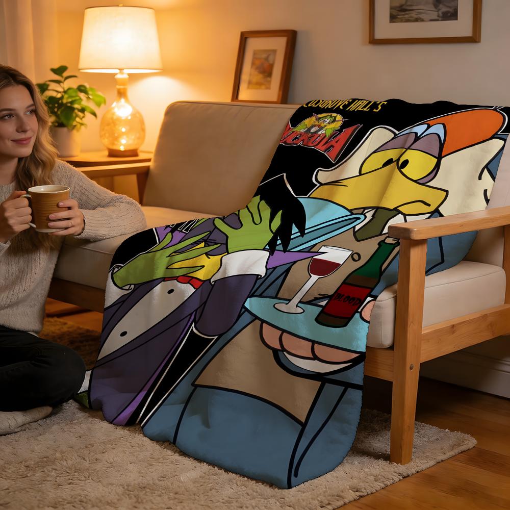 Throw High-Density Short Plush Blanket For Sofa Nap Air-Conditioned Room Soft Skin-Friendly Count Duckula 75x90cm