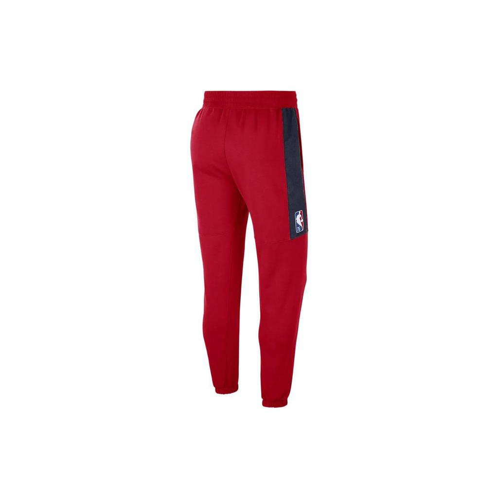 Nike NBA Brooklyn Nets Color Block Logo Fleece Lace-Up Sports Pants Men Bottoms Red DC0897-657