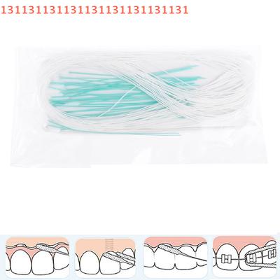 50 Stück Zahnstocher Werkzeug Zahnseide Einfädler Zahnseidehalter Zwischen Kieferorthopädischen Brackets Brücke Hilo Dental Mundreinigung