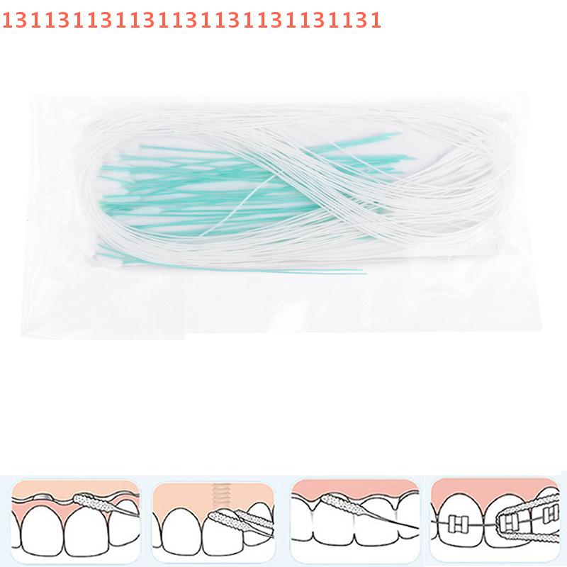 50pcs Toothpick Tool Floss Threaders Tooth Floss Holders Between Orthodontic Braces Bridge Hilo Dental Oral Clean