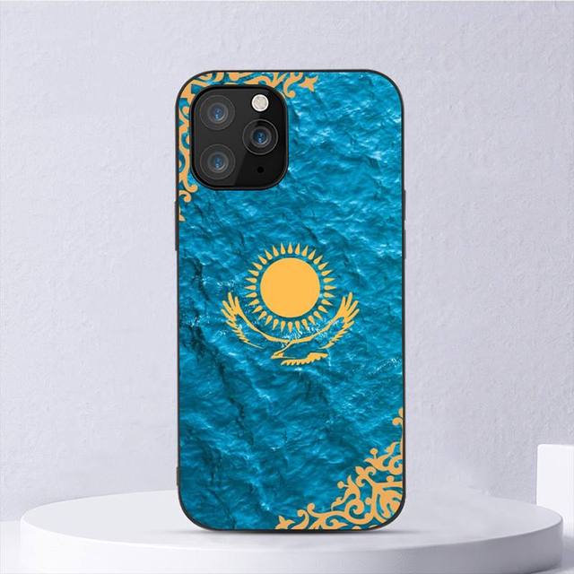 Custodia per telefono bandiera Kazakistan per Iphone 11 12 Mini 13 14 Pro Xs Max X 8 7 6s Plus 5 Se Xr Shell