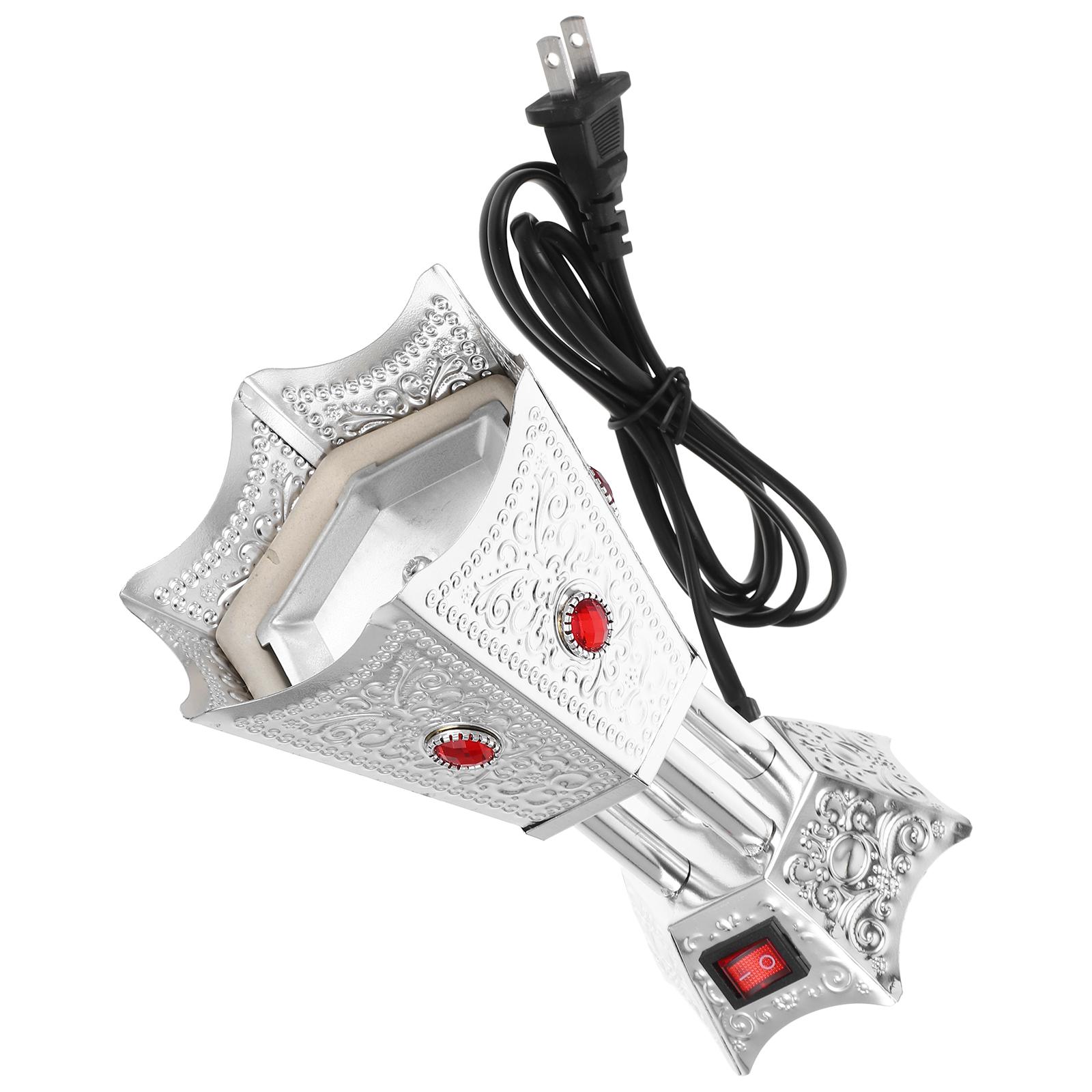 

Electric Incense Burner Retro Iron Compact Design Table Censer Aroma Relaxation Aroma Burner Decoration Us Plug срібний