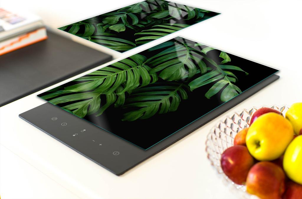SZKLANA PŁYTA OCHRONNA DO KUCHNI 65x52 MONSTERA