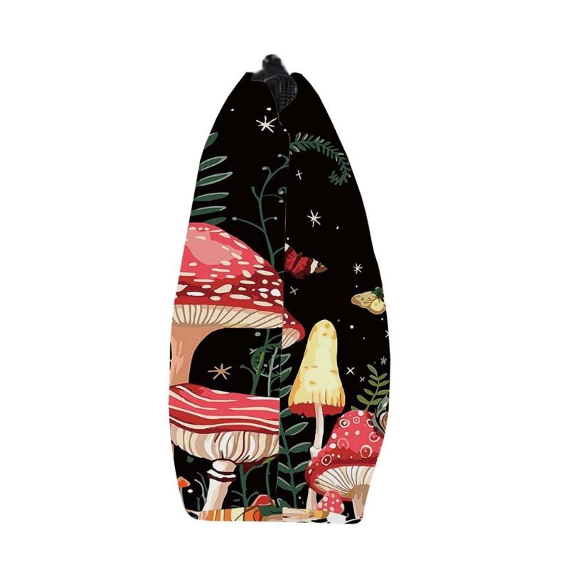 Portable Travel Toiletry Makeup Bag Mushroom Print Cosmetic Bag Large Capacity Casual Storage Bag for Women Girl