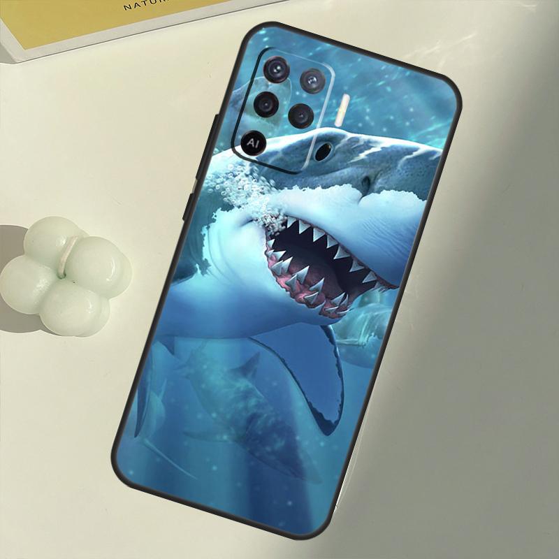 Ferocious Shark Animal Case For OPPO A15 A74 A54 A94 A52 A72 A31 A53 A53S A5 A9 2020 A3S A5S A83 A91 A93 Cover