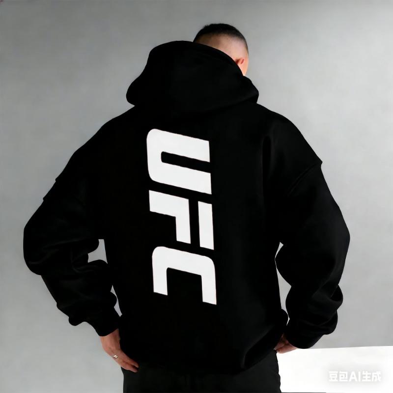 Men Hoodie Fitness Training Sweatshirt Loose Fit Comfortable Sportswear for Daily Boxing Fighting Gym